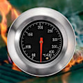 Miniatyrbilde 1 av 5: Termometer i rustfritt stål, metalltermometer, for grill i rustfritt stål, gassgrill, (60C -430C)