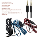 Miniatyrbillede 5 af 5: 2M Erstatningslydkabel til GPRO X, G233, G433 Hovedtelefoner Inkluderer Volumekontrol og Lydløs Funktion Sort