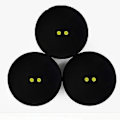 Miniatyrbild 4 av 5: 2 st Squashbollar Två-Gula Prickar Låg Hastighet Tränings Squashbollar Svart Gummi Racketbollar, Mycket Lämpliga för Utomhussporter 2025th