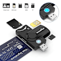 Miniatyrbilde 3 av 5: ROCKETEK CR310 USB 2.0 Smartkortleser SD TF ID SIM Bankkortkontakt Adapter