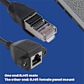 Miniatyrbild 3 av 5: 30 cm RJ45 Hane till Hona Skruv Panelmontering Ethernet LAN Nätverksförlängningskabel