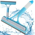 Window squeegee with brush - Rinse and wash function