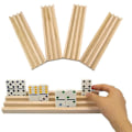 Miniatyrbild 2 av 5: Träsats med 4 dominobrickor, dominohållare i trä, dominohållare för domino