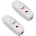 Miniatyrbild 1 av 4: 2-pack AC 250V 10A Inline På/Av Vippströmbrytare Skrivbordslampa Kabelbrytare Med Vit LED-indikator