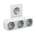Pikkukuva 2 / 5: Seinäkiinnitteinen pistorasia-adapteri 3-tie 2 USB-portilla ja kytkimellä, 3 pistorasiaa Euroopan pistokkeella, useita pistorasioita ja USB-adapteria