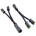 Miniatyrbilde 1 av 5: Y-formet ledninger Deutsch DT DTP 2-pins stikkontakt adapter for LED-lys pods arbeidslys ettermontering kontakter ledninger