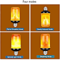 Miniatyrbilde 2 av 3: LED-pære med flammeeffekt - 2 stk E27 flammepære, tyngdekraftsensor, 4 lysmoduser