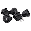 Miniatyrbillede 1 af 5: 5 stk. SPST Sort Knap On/Off Rund Vippekontakt AC 6A/250V 10A/125V