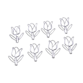 Miniatyrbillede 2 af 4: 50 stk. Tulip Papirclips Sødt Lilla Tulip Design Holdbart Metal Bredt Anvendt Blomster Papirclips til No 2024THO