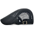 Miniatyrbillede 2 af 5: Herre Åndbar Mesh Sommerhat Justerbar Newsboy Beret Ivy Kasket Flat Cap Sort