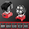 Miniatyrbild 2 av 4: LED-arbetslampa för 18V batteri, 40W 6000LM ficklampa, LED-belysning, 18V batteridriven arbetslampa