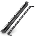 Pikkukuva 1 / 5: 24 Portin CAT6 UTP RJ45 Patch-paneeli 19 Tuuman 1U Kaapelin Runko Etulevy Hyllyasennus 50U Kultapinnoitettu, Rea