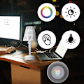 Miniatyrbilde 3 av 5: Krystall LED skrivebordslampe, berøringskontroll øyevern, klar akryl USB-lading skrivebordslampe for bar, soverom, bord, nattbord (tre farger justerbar)