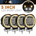 Pikkukuva 4 / 5: 4X LED-työvalot Pyöreät Keltaiset Spotti-Combo Valot Keltaiset Sumuvalot Maastoautoille