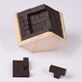 Miniatyrbilde 4 av 5: 3D Hjernevrider Trepuslespill for Voksne og Barn, Genius Skills Builder T-formede Biter. 3D Puslespill Med 54 Biter. Malt Finish Puslespillboks