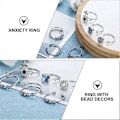 Miniatyrbilde 3 av 3: 6 stk. Justerbare Ringer Kvinner Enkel Fidget Ring Bekymringsringer Reduser Stress Ring Fidget Ringer Kvinner Åpen Ring