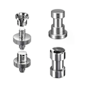 Miniatyrbilde 1 av 5: Metall 1/4 Hann til 1/4 eller 3/8 Hann Gjenget Adapter for Kameratilbehør