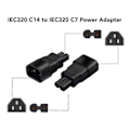 Miniatyrbillede 3 af 5: 2 stk. IEC320 C14 til IEC320 C7 Strømadapter IEC320 C14 til C7 PDU UPS Forlænger Strømstik Adapter 2.510A 125