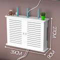 Miniatyrbild 5 av 5: Trådlös Wifi-routerförvaringslåda i trä, kabelhållare, strömkabel plus kabelhållare, väggmonterad pluggbräda