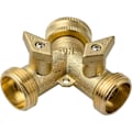 Miniatyrbillede 2 af 4: 2-vejs messinghane Y-ventil slangesplitter havehanekobling manifold 3/4\" messing slangefittings til vaskemaskine opvaskemaskine have udendørs