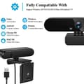 Miniatyrbillede 4 af 5: 4k Webcam Full Hd 1080p Webkamera Til Pc Computer Laptop Videooptagelse
