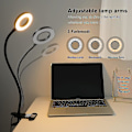 Miniatyrbillede 2 af 5: 360 Fleksibel LED Clip Lampe - 3 Tilstande & 10 Dæmpningsniveauer - Til Sengegavle, Soveværelser, Kontorer - 12w - Med CE Adapter - Sort