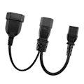Miniatyrbillede 5 af 5: IEC320 C14 til IEC320 C13 + Splitter Kabel Adapter Kabel til PC Skærm og Printer