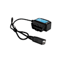 Miniatyrbillede 1 af 5: 24 timer 5V 3A USB Biloplader Kabel OBD Hardwire Kit med Kontakt 0,5 Meter Ledning til Dash Cam Videokamera Køretøj DVR