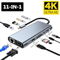 Miniatyrbild 2 av 4: FUNXUN 11 i 1 Typ C HUB Dock HUB 4K 30Hz Typ C till kompatibel USB 3.0 Adapter PD 87W USB Splitter för MacBook