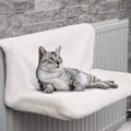 Miniatyrbillede 3 af 3: Hængende katteseng Jernram til kat - 45*30*24,5cm, hvid, lammeuld, 1 stk