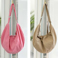 Miniatyrbild 4 av 5: Enkel Crossbody Väska för Kvinnor Nylon Axelväska Dumpling Väska Satchel Väska-FÄRG: Ljusrosa