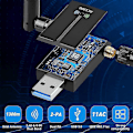 Miniatyrbillede 4 af 5: Langtrækkende USB Wifi Adapter til PC Desktop Laptop - 1300Mbps Dual Band 2.4GHz 5GHz Trådløs Adapter