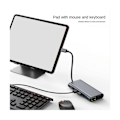 Miniatyrbild 4 av 5: 11-i-1 USB-C-dock, USB-hub 3.0, splitter, multiport-adapter, 4K-kompatibel, RJ45, SD/TF, VGA, PD, ljud