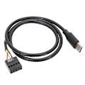 Pikkukuva 1 / 5: USB 9-nastainen uros - Emolevä USB C -uros -sovitinjatkokaapeli Type C -kaapeli
