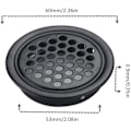 Miniatyrbillede 5 af 5: Sæt af 8 Runde Ventilationsspjæld i Rustfrit Stål 53mm Sort