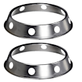 Miniatyrbillede 1 af 5: 2 STK Rustfrit Stål Wok Ring Metallisk Rund Bund Wok Stativ 26,5x30 cm Universal Størrelse Tommer til