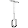 Miniatyrbilde 1 av 5: Takmontert skapstangstøtte for ovale stenger - Krom stål klesstangfeste (30 x 16 mm, 1 stk)