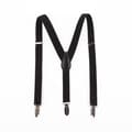 Stylish Slim Black Suspenders with Clips 2.5cm