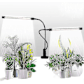 Pikkukuva 1 / 5: Kasvivalo, päivänvalon valkoinen 50W 84 LED Kaksoispäällä varustettu klipsikiinnitteinen kasvivalo, 4/8/12h ajastin 5 himmennystasoa 2024THO