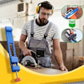 Miniatyrbild 2 av 5: Justerbar Basguide för Skärmaskin, Elektrisk Cirkelsåg Positioneringsklämma, Precisions Träskärningsguide, Cirkelsågsguide Snabb Positionering