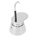 Miniatyrbilde 1 av 5: Enkeltutløps Mocha Pot Rustfritt Stål Håndbrygget Latte Klassisk Kaffekanne for Hjemmekontor 50ml