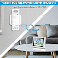 Miniatyrbillede 3 af 5: Trådløs vejrstation med udendørs sensor, termometer og indendørs/udendørs digital hygrometer, justerbar baggrundsbelysning med stort LCD-display til hjemmet An