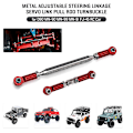 Miniatyrbilde 4 av 5: Metalljusterbar styringslenke Servo Link Trekkstang Turnbuckle for MN D90 D99 MN-90 -45 1/12 RC C