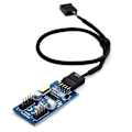 Miniatyrbillede 1 af 5: 9Pin USB Header Han 1 til 2/4 Hun Extension Kabel Kort Desktop 9Pin USB HUB USB 2.0 9 Pin Connector Adapter 30cm 1STK