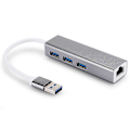 Miniatyrbillede 1 af 3: DM HE83 Aluminiumlegering Kablet Netværkskort 100M USB 3.0 HUB Adapter USB til RJ45