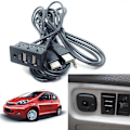 Pikkukuva 2 / 5: 1,5M Auton kojelaudan upotettava AUX USB -porttipaneeli Auto Vene Kaksois-USB-jatkojohto-adapteri Toyota 2024THO:lle