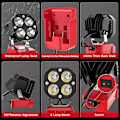 Miniatyrbild 4 av 4: LED-arbetslampa för 18V batteri, 40W 6000LM ficklampa, LED-belysning, 18V batteridriven arbetslampa