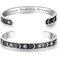 Miniatyrbillede 1 af 5: Inspirerende Armbånd til Kvinder Teen Piger Personlige Gaver til Datter Granddatter Mor Søster Veninder Rustfrit Stål Graveret Manschet Fødselsdag