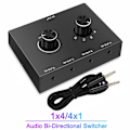 Miniatyrbillede 2 af 5: 4-vejs 3,5 mm Jack Audio Switch Stereo Bi-Directionel Audio Switch Splitter Box 4 ind 1 ud Hovedtelefon