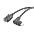 Pikkukuva 5 / 5: USB Type C - Mini USB -kaapeli 90 asteen USB C uros - Mini USB naaras -sovitin kannettaville tietokoneille ja matkapuhelimille